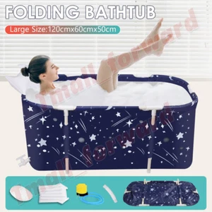 Foldable Bathtub PVC Portable Large Bath Adult Folding Barrel SPA Household Tub - Picture 1 of 12