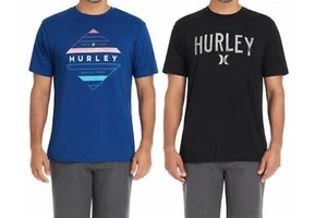 Hurley Men's Graphic Tee 2-pack Natural Cotton Fibers Tagless Black/Blue Size XL - Picture 1 of 4