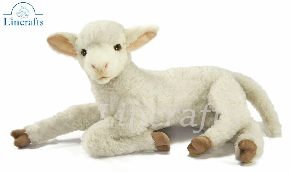 Hansa Lying Lamb 6563 Plush Soft Toy Sheep Sold by Lincrafts UK Est.1993 - image 1 of 1