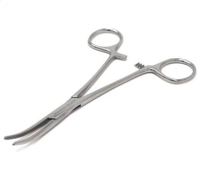 HTI BRAND Dog/Cat Fur Clipper Hemostat Locking Clamps 5.5" Curved Veterinary Instruments