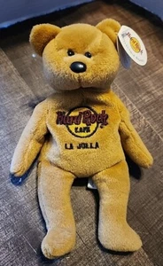 Hard Rock Cafe La Jolla Isaac Beara Stuffed Bear Plush 8" with tag. Hard To Find - Picture 1 of 6