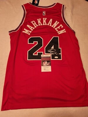 LAURI MARKKANEN signed BULLS custom jersey SIZE XL JSA COA JAZZ - Image 1 of 4