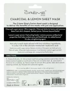 The Creme Shop Charcoal Lemonade Fusion Sheet Mask Lot 2 - Picture 1 of 3