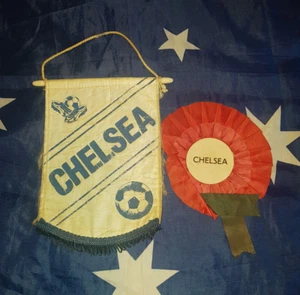 Chelsea FC Vintage Wimpel & Rosette - Bild 1 von 2