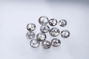 5 Stck. 3-4 mm Natürliche Runde Rosenschliff Lose Diamanten Salz & Pfeffer Grau Diamanten Posten - Bild 1 von 10