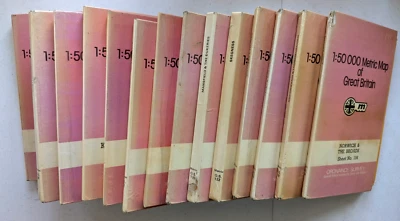 Metric Map 1:50000 Cased Edition Vintage Ordnance Survey Maps 1970's see List - Image 1 of 4