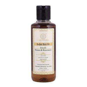 Khadi Natural Rosemary & Henna Hair Oil 210 ml Ayurvedic Long Strong Growth Care - Picture 1 of 6