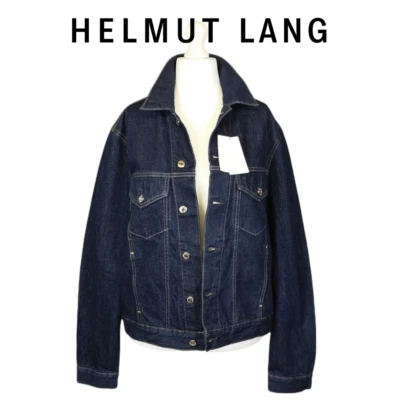 Helmut Lang Mulheres Jaqueta Jeans Tracker Em Azul Escuro Tamanho Xl Rrp £ 385.00 - Imagem 1 de 4