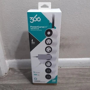 360 Eléctrico - PowerCurve24, 4 Tomas Giratorias/4 USB-A 1080 Joules Surge P... - Imagen 1 de 4