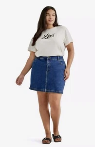 LEE Women’s Size 22W Denim Skorts Mid Rise • With Interest- Hidden Shorts - Picture 1 of 9