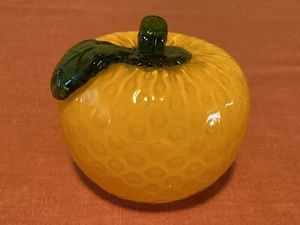 VTG Murano Style Hand Blown Glass Orange Figurine/Paperweight Mid Century 3” H  - Picture 1 of 7