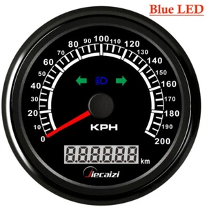 85mm/3-3/8" 200KM GPS Speedometer Black Car Marine With Left Right and High Beam - Picture 1 of 8