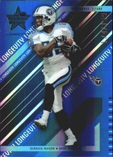 2004 Leaf Rookies and Stars Longevity Sapphire Card #88 Derrick Mason /199
