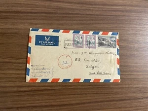 Ceylon 1953 Cover to Vietnam+Mixed Frank KGVI #SG391 +SG415 +Postage-Due +Slogan - Picture 1 of 2
