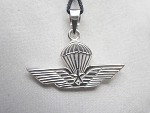 Paracadutisti : Ciondolo in Argento 925 - Pendente Simbolo Parà Stemma Fregio - Picture 1 of 7