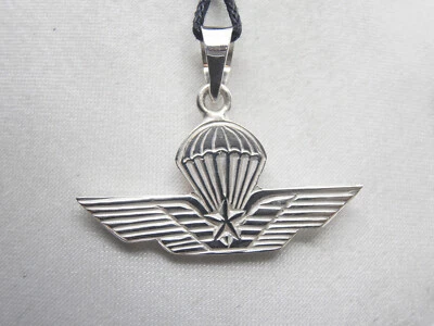 Paracadutisti : Ciondolo in Argento 925 - Pendente Simbolo Parà Stemma Fregio - Immagine 1 di 4