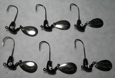 6 BLAKEMORE ROAD RUNNER NEGRO SPINNER PLANTILLA CABEZALES/SEÑUELOS DE PESCA 1/8 oz CRAPPIE/BAJO Foto 1 de 3