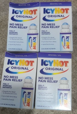 Botellas enrollables originales para aliviar el dolor IcyHot - Lote de 4 Foto 1 de 4