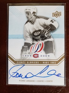 2008-09 UD Montreal Canadiens Centennial Habs INKS #PL Pierre Larouche SP  