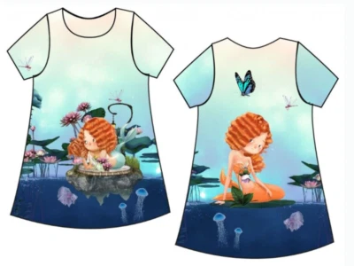 Jersey Panel 120x150 cm, Nixe, Meerjungfrau, Stoff, Digitaldruck, weich, Kinder - Bild 1 von 4