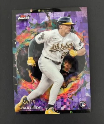 2024 Topps Finest Zack Gelof Rare Purple Checkerboard Refractor #/75 Athletics - Image 1 of 2