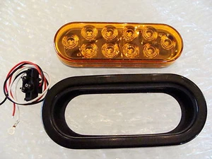 Luz LED ovalada ÁMBAR 6" de parada / giro / parada NUEVA - Imagen 1 de 1