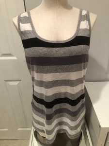Old Navy Damen Tanktop grau weiß und schwarz gestreift Größe XXL - Bild 1 von 4