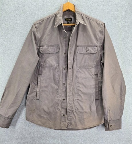 VETEMENTS Flint and Tinder Shacket Uomo Grigio Snap British Millerain Capispalla USA Med M