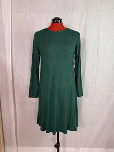 Old Navy Long Sleeve Knit Swing Dress Size Small Victorian Jade Midi NWT D356 - Picture 1 of 13