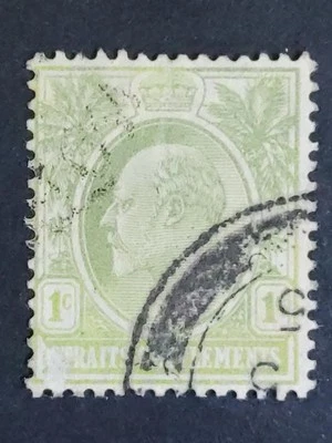 Straits Settlements 1906 King Edward VII Wmk MCCA 1c - 1v Used  - Image 1 of 2