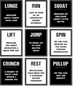 Workout Posters for Home Gym Decor - Gym Posters Motivational Quotes Wall Art Pr - Picture 1 of 6