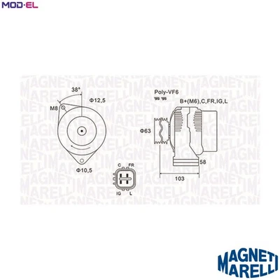 ALTERNATOR 063731727010 FOR HONDA FR-V CIVIC/VIII/FERIO/Hatchback BALLADE 1.4L - Image 1 of 4