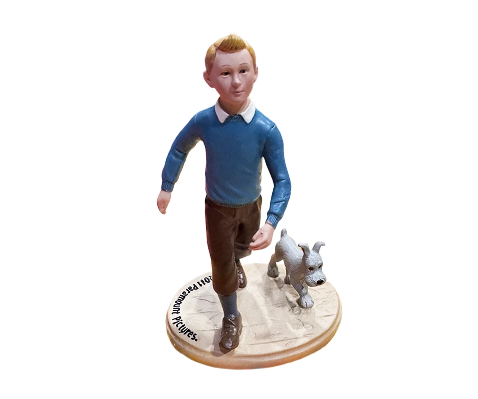 Figura Tintín y Milú · Coleccionista · Resina Pintada a Mano · 18 cm · Vintage · - Imagen 1 de 3