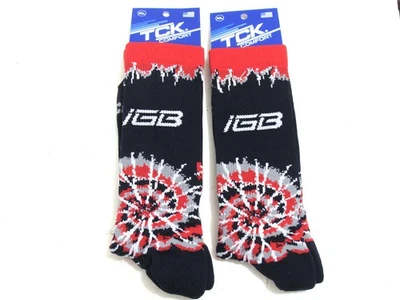 2双TCK双城针织舒适IGB运动袜美国制造黑色/红色XL — 第 1/3 张图片