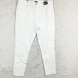 Express Womens Jeans Skinny High Rise White Denim Super Soft Stretch 16 New - Picture 1 of 12
