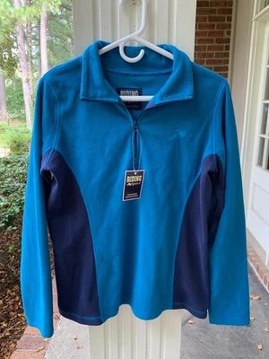 Pullover suave con logotipo azul de vellón 1/4 cremallera para mujer talla M de equitación deportiva ecuestre nuevo con etiquetas Foto 1 de 4