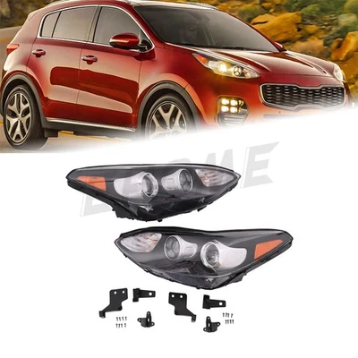 卤素带 LED DRL 车头灯总成适用于 2017 - 2022 起亚 Sportage 左 + 右侧 — 第 1/4 张图片