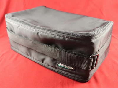 VTG CASE LOGIC Double Sided 60 Cassette Storage Carrying Case 14"x8"x5.5" wStrap - Image 1 of 4