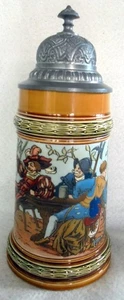 OLD Humpen beer mug V&B Mettlach Landsknechte from 1889 pewter jug collection mugs - Picture 1 of 6