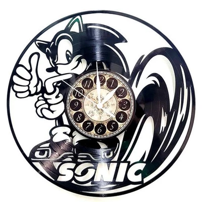 SONIC | Vinyl Record Clock | Game Room Wall Art Gift | FREE SHIPPING - Image 1 of 2
