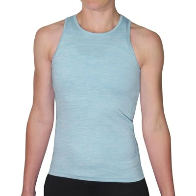 More Mile Heather Girls Training Vest Blue Junior Kids Run Lightweight Tank Top - Image 1 of 2