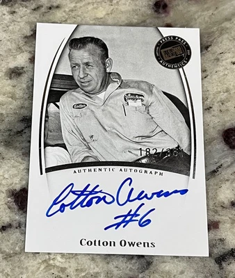 2007 Press Pass Legends Cotton Owens Authentic Autograph #’D 182/361 - Image 1 of 2