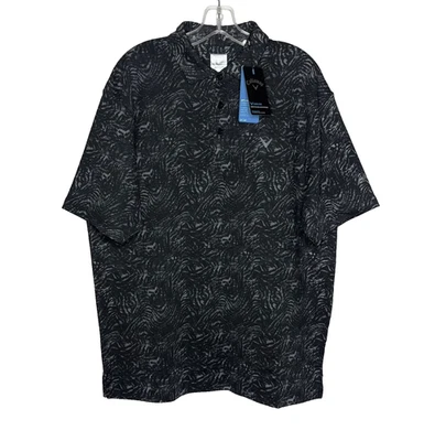 Camisa Polo Callaway Opti Dri Para Hombre Talla M Negra Gris Abstracta Camuflada Elastizada Golf Foto 1 de 4