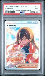 2024 POKEMON-TWILIGHT MASQUERADE 217 CARMINE SPECIAL ILLUSTRATION RARE PSA 9 - Picture 1 of 2