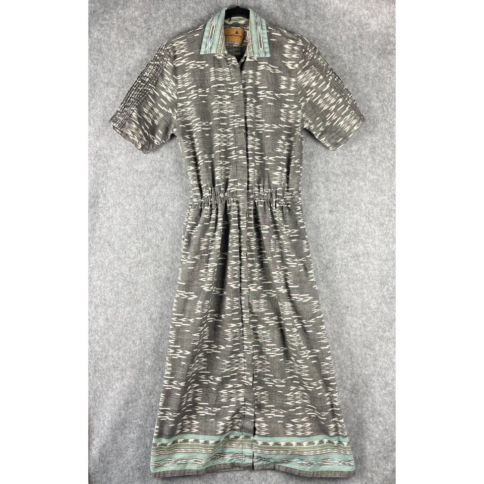 Vintage Liz Claiborne Shirt Dress Womens 8 Cotton Southwestern Aztec Boho 80s - Image 1 of 4