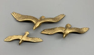 Vintage Messing Fliegende Möwen Vögel Lot 3 Wanddeko Mid Century Modern MCM - Bild 1 von 13