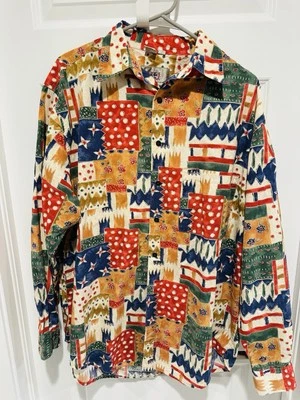Vintage The Territory Ahead Mens Large Button Up Shirt Aztec Geometric Retro - Image 1 of 4