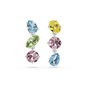 Swarovski Gema Drop Earrings Asymmetrical Design Mixed Cuts Multicolored 5692406 - Picture 1 of 5