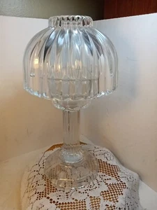 Vintage Large Fairy Lamp Tea Light Candle Holder Tiara Clear Glass. Beautiful - Picture 1 of 12