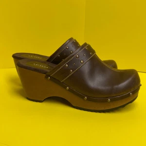 The Original Arizona Women's Mule Leather Wedge Sandals Brown Size 9.5 NWOT - Picture 1 of 7